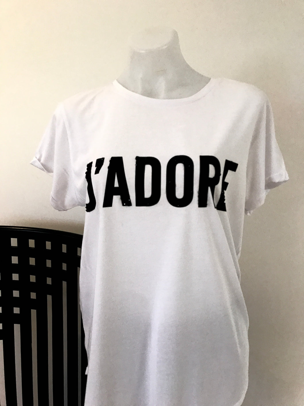 Decjuba J'adore French Tee, White, BNNT, Size M