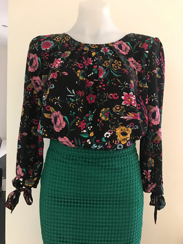 Fever London Vintage Print Top, Size UK 12/US 8