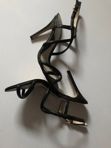 Sachi Open Toe Stilettos, Black, Size 39