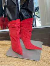 Load image into Gallery viewer, Gianmarco Lorenzi Red Suede Ankle Boots, Brand New, Size 40