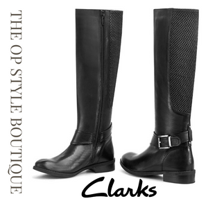 Clarks Pita Dakota Riding Boots, Black, Size 7