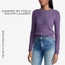 Load image into Gallery viewer, POLO RALPH LAUREN Cable-knit Wool Sweater, Purple, Size XS