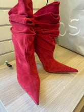 Load image into Gallery viewer, Gianmarco Lorenzi Red Suede Ankle Boots, Brand New, Size 40