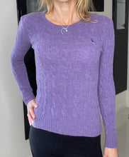 Load image into Gallery viewer, POLO RALPH LAUREN Cable-knit Wool Sweater, Purple, Size XS