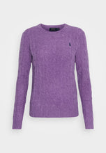 Load image into Gallery viewer, POLO RALPH LAUREN Cable-knit Wool Sweater, Purple, Size XS