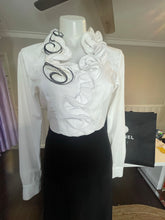 Load image into Gallery viewer, Rinascimento Ruffle Blouse, Black and White, Size M