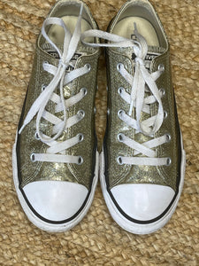 CONVERSE Girls Shoe Chuck Taylor All Star Ox Gold Glitter, UK 2