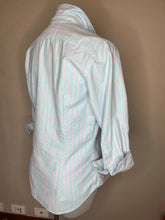 Load image into Gallery viewer, Ralph Lauren Oxford Knit Shirt, Blue/Pink Stripe, Size 12