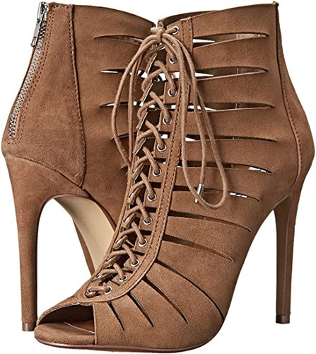Steve Madden Women's Cyder Ankle Boot, Taupe Suede, 8 M US
