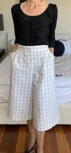 Load image into Gallery viewer, Tibi New York Culottes, White with Grey Check, BNWT, Size 4