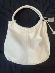 Puntotres Leather Handbag, Cream