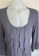 Load image into Gallery viewer, Sunny Leigh Ruffle Top, Grey Blue, Size S
