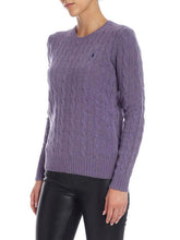 Load image into Gallery viewer, POLO RALPH LAUREN Cable-knit Wool Sweater, Purple, Size XS