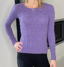 Load image into Gallery viewer, POLO RALPH LAUREN Cable-knit Wool Sweater, Purple, Size XS