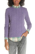 Load image into Gallery viewer, POLO RALPH LAUREN Cable-knit Wool Sweater, Purple, Size XS