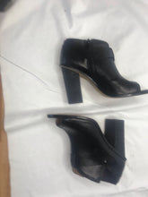 Load image into Gallery viewer, Wittner Ankle Leather Booties Open Toe, Black, Size 39