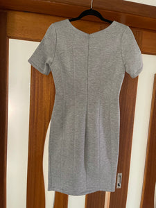 Desires Fitted Short Sleeve Panel Dress, Heather Grey, BNWT, Size S