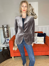Load image into Gallery viewer, Zara Velour Jacket, Pewter, Size M