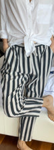 Load image into Gallery viewer, custommade Alinka Monochrome Striped Silk Pants, Size 38 AU 10